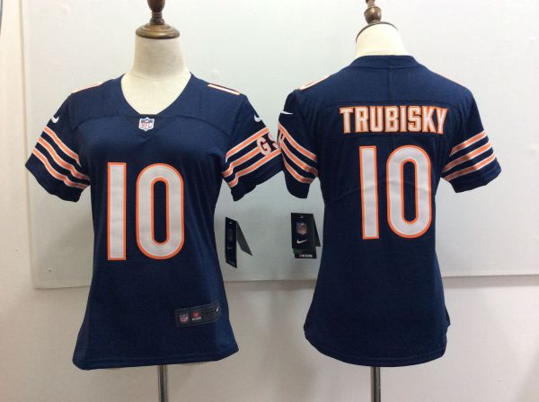 Womens Chicago Bears #10 Trubisky Blue Vapor Limited Jersey