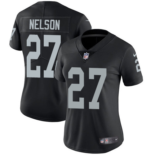 Womens NFL Oakland Raiders #27 Reggie Nelson Black Vapor Limited Jersey