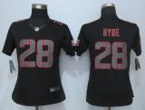 Women New Nike San Francisco 49ers 28 Hyde Impact Limited Black Jersey