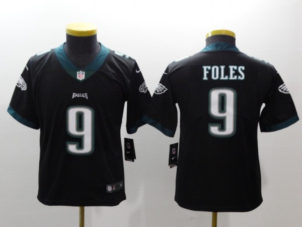 Youth NFL Philadelphia Eagles #9 Foles Black Vapor Limited Jersey