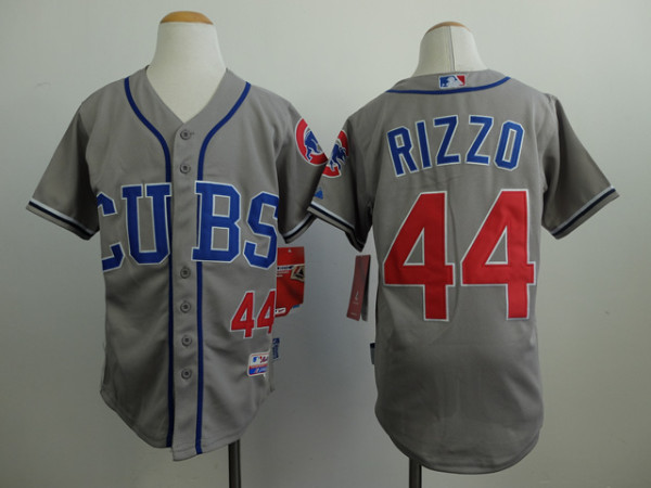 Kids MLB Chicago Cubs #44 Rizzo Grey Jersey