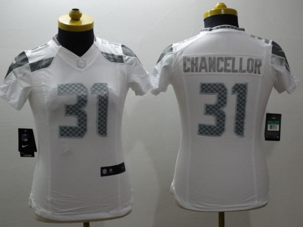 Womens NFL Seattle Seahawks #31 Chancellor Platinum Jersey