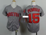 MLB Kid Jerseys Boston Red Sox #15 pedroia grey Jersey