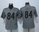 Women New Pittsburgh Steelers 84 Brown Gray Gridiron Gray Limited Jersey