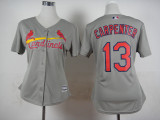 Women St.Louis Cardinals #13 Carpenter Grey 2015 MLB Jersey