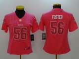 Womens Houston Texans #56 Foster Pink Limited Color Rush Jersey