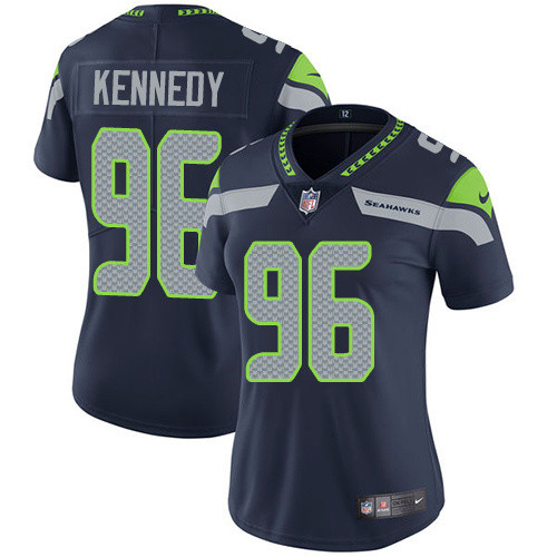 Womens NFL Seattle Seahawks #96 Kennedy Blue Jersey