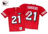 San Francisco 49ers  #21 Deion Sanders Red 75th Throwback Jersey