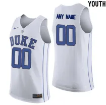 Youth Duke Blue Devils Customized Hyper Elite Authentic Performance Basketball Jersey - White