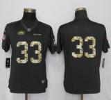 Women Nike New York Jets 33 Adams Anthracite Salute To Service Limited Jersey