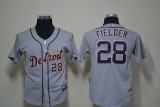 MLB Detroit Tigers #28 Fielder Kids Jersey - Grey