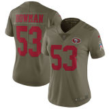 Womens San Francisco 49ers #53 Bowman Olive Salute to Service Limited Jersey