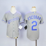 MLB Kansas City Royals #2 Escobar Grey Youth Jersey