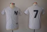 New York Yankees #7 White color kids jersey