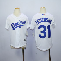 MLB Los Angeles Dodgers #31 Pederson White Kids Jersey