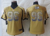 Women New Nike St.Louis Rams 96 Sam Drift Fashion Gold Elite Jerseys