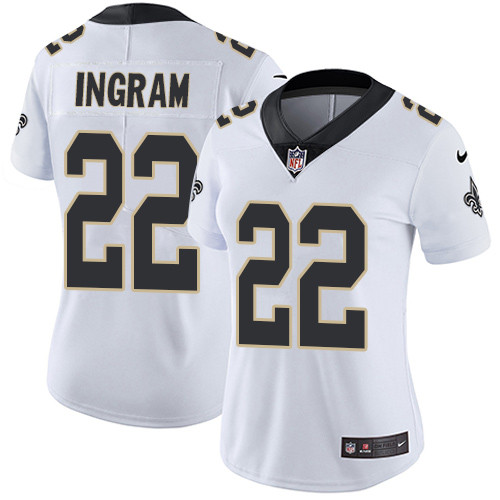 Womens NFL New Orleans Saints #22 Ingram White Vapor Limited Jersey