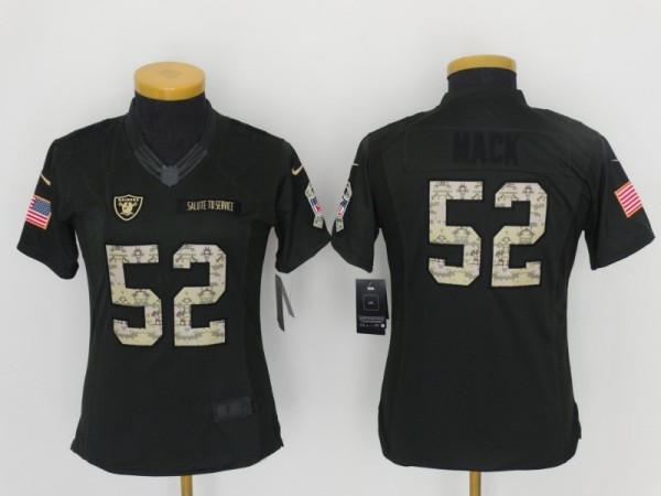 NFL Oakland Raiders #52 Mack Salute to Service Women Jersey