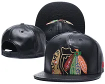 NHL Chicago Blackhawks Black Snapback Hats--GS