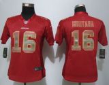 Women New Nike San Francisco 49ers 16 Montana Red Strobe Elite Jersey