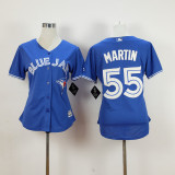 MLB Toronto Blue Jays #55 Martin Womens Blue Jersey