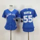 MLB Toronto Blue Jays #55 Martin Womens Blue Jersey