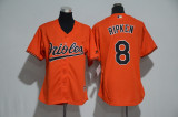 Womens MLB Baltimore Orioles #8 Ripken Orange Jersey