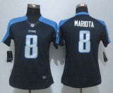 Women New Nike Tennessee Titans 8 Mariota  Navy Blue Limited Jerseys