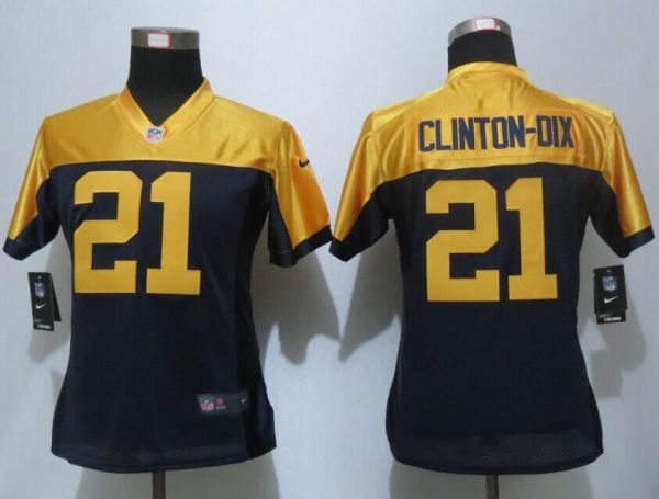 Womens Nike Green Bay Packers 21 Clinton-Dix Navy Blue Alternate Elite Jersey