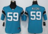 Women Nike Carolina Panthers 59 Kuechly Blue Limited Jersey