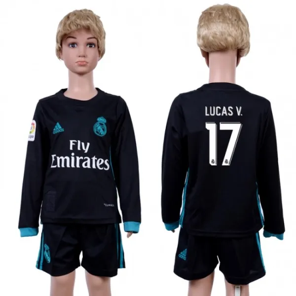 2017 Soccer Real Madrid #17 Lucas V. Away Kids Jersey
