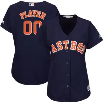 Majestics MLB Houston Astros Custom Women Blue Jersey