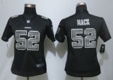 Women New Nike Oakland Raiders 52 Mack Black Strobe Elite Jersey