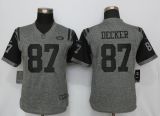 Women Nike New York Jets 87 Decker Gridiron Gray Limited Jersey