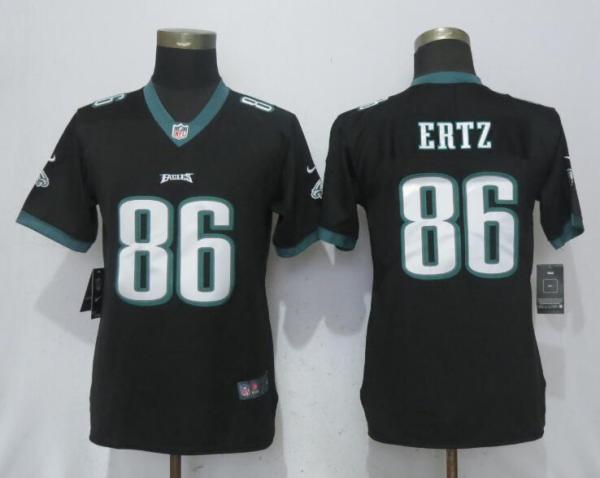 Women NFL Philadelphia Eagles #86 Ertz Black Vapor Untouchable Jersey