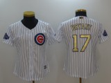 Womens Majestic Chicago Cubs #17 Bryant Gold Program White Jersey