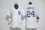 MLB New York Yankees #24 Sanchez White Women Jersey