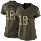 NFL Cincinnati Bengals #18 Green Salute to Service Women Jersey