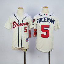 MLB Kids Jersey Atlanta Braves #5 Freeman Cream Jersey