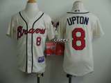 MLB Kids Jersey Atlanta Braves #8 upton cream Jersey