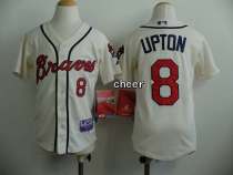 MLB Kids Jersey Atlanta Braves #8 upton cream Jersey