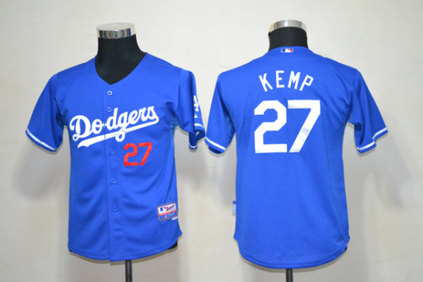 MLB Los Angeles Dodgers 27 kemp Blue Youth Jersey