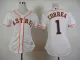 MLB Houston Astros #1 Correa White Women 2015 Jersey