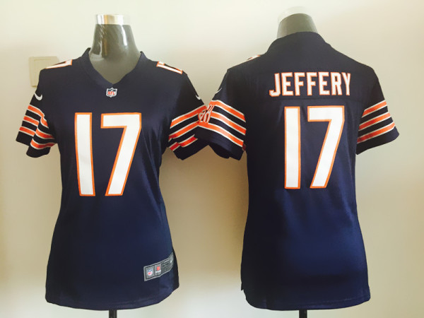 Womens Nike Chicago Bears #17 Jeffery Blue Jersey