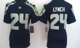 Blue Lynch Seahawks Women Portrait Fashion Game Nike NFL #24 Jersey