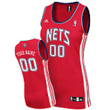 Women New Jersey Nets Custom Road NBA Jersey in Red