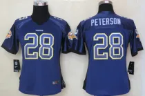 Women 2013 NEW Nike Minnesota Vikings 28 Peterson Drift Fashion Purple Elite Jerseys