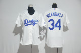 Womens MLB Los Angeles Dodgers #34 Valenzuela White Jersey