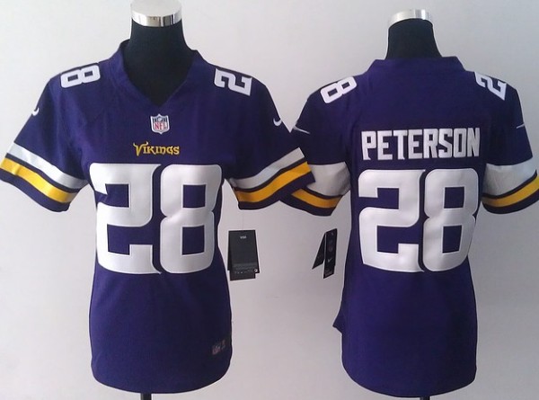 Women NFL Minnesota Vikings 28 Adrian Peterson Jersey