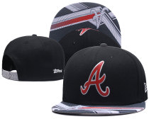 MLB Atlanta Braves Black Snapback Hats--GS
